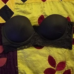 Black Sexy Strapless Lacey Bra